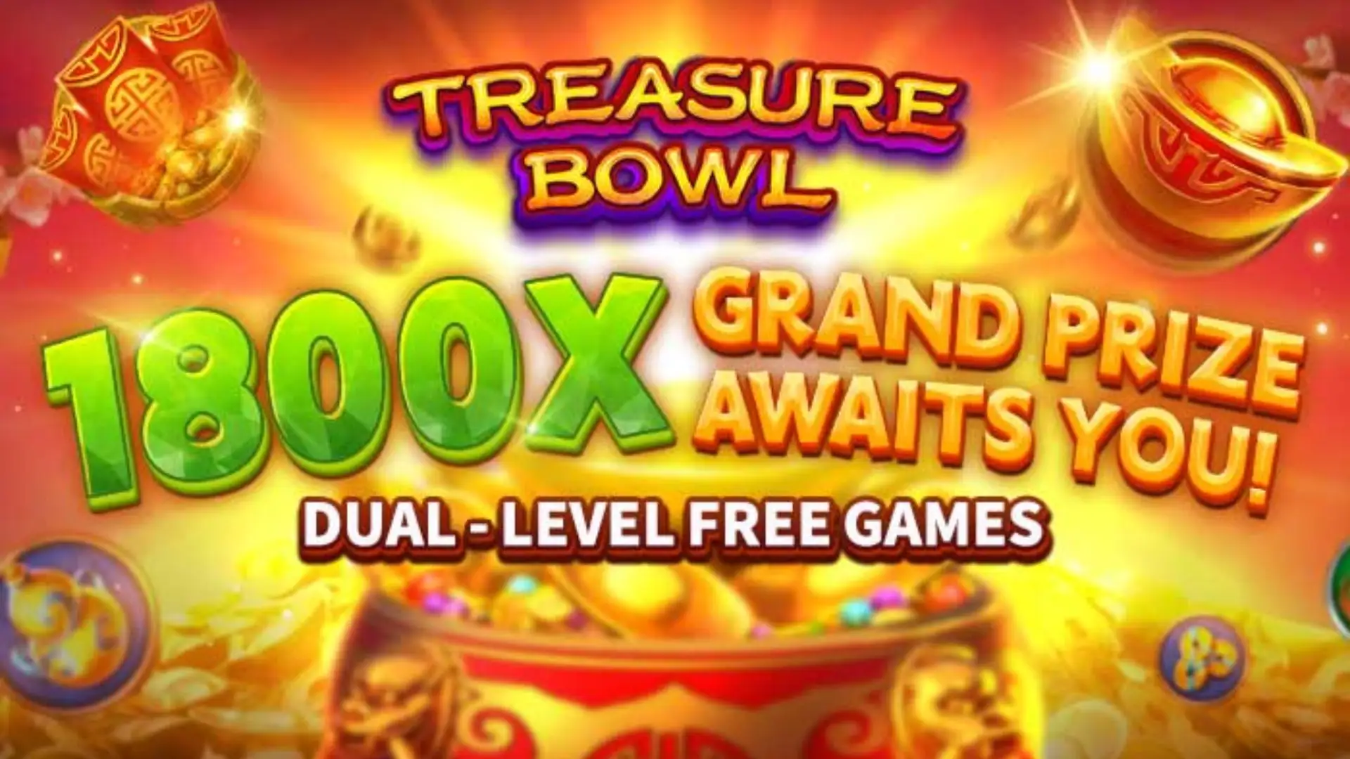 Multiplicadores Treasure Bowl xx666 - 7777x Máximo com Tigela Dourada